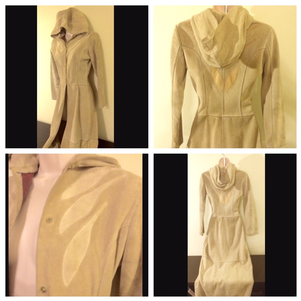 Vintage long suede hooded coat.. gorgeous !!!!